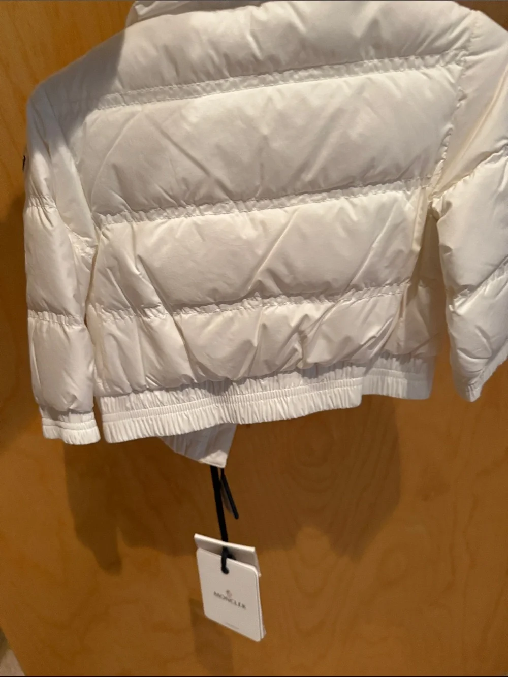 Moncler Kids Cream Quilted Cropped Puffer Jacket